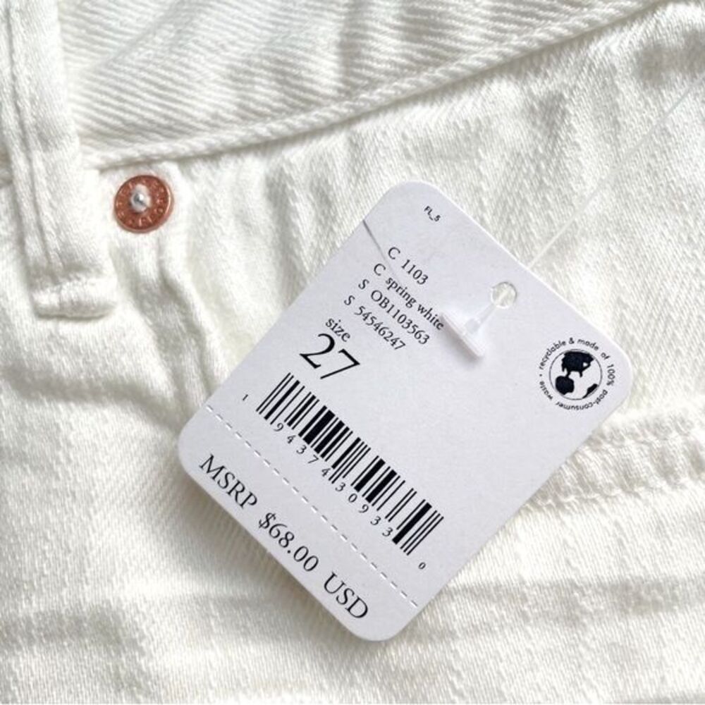 NWT Free People Loving Good Vibrations White Distressed Jean Shorts Size 27 NEW - Picture 14 of 16